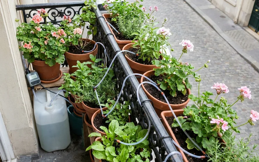 Arrosage automatique balcon pendant les vacances : le guide 2026