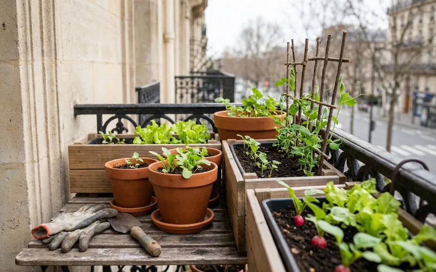 Que planter sur son balcon en mars : le guide du potager de printemps