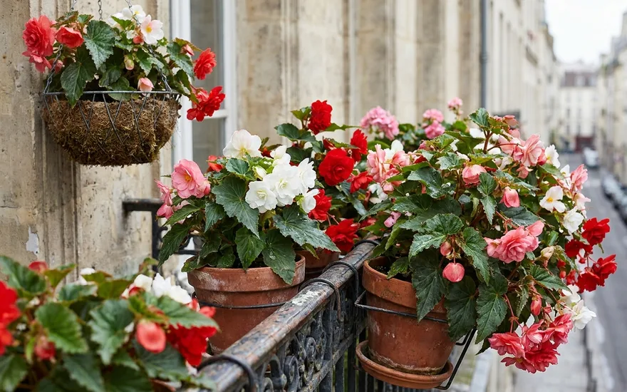 Bégonia sur balcon : la fleur facile et généreuse pour soleil comme ombre