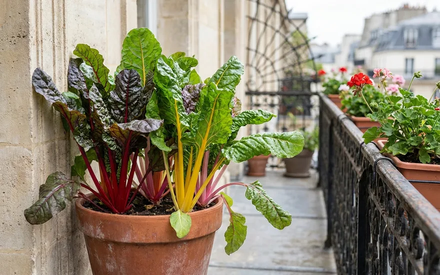 Blettes (poirée) sur balcon : un légume généreux et décoratif en pot