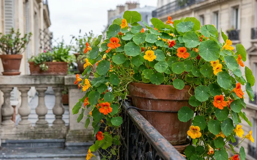 Capucine sur balcon : la fleur facile, comestible et anti-pucerons