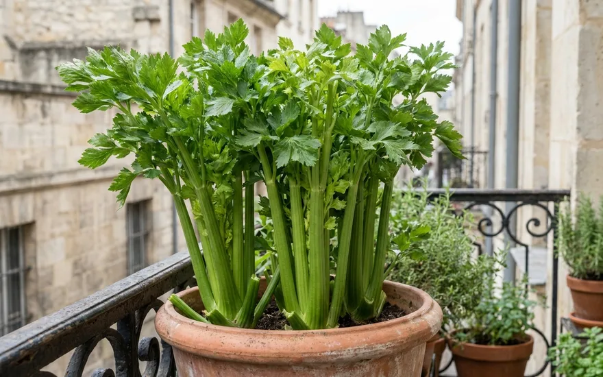 Céleri sur balcon : cultiver céleri-branche et céleri à couper en pot