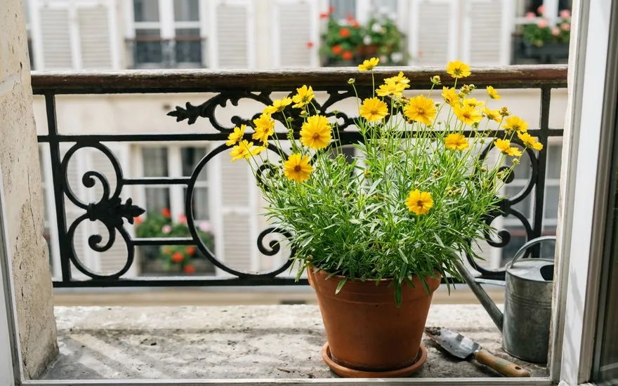 Coréopsis sur balcon : des marguerites jaunes lumineuses et increvables