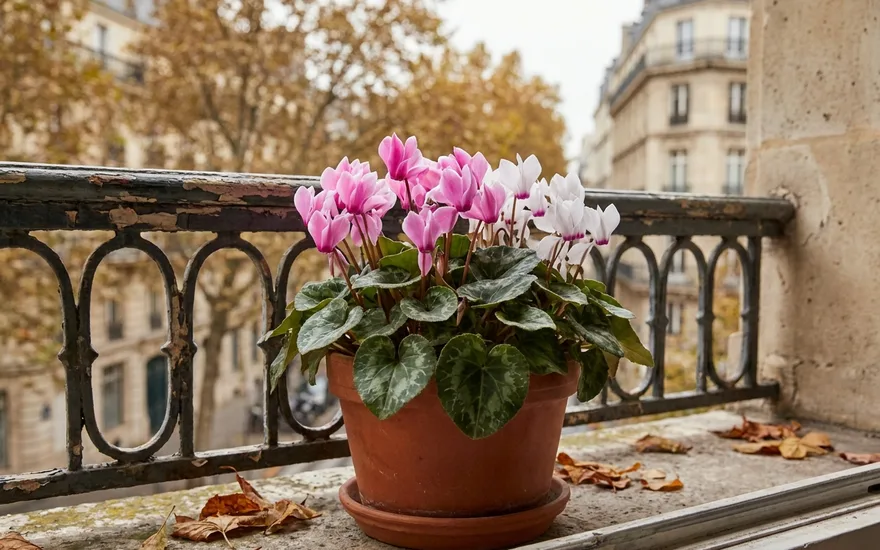 Cyclamen sur balcon : de la couleur en automne et en hiver