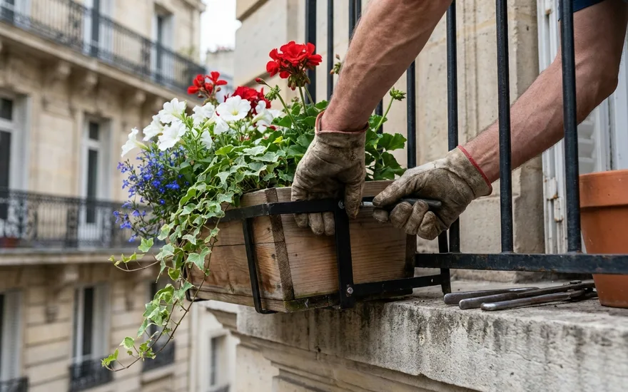 Fixer une jardinière à la balustrade du balcon : sécurité et bonnes méthodes