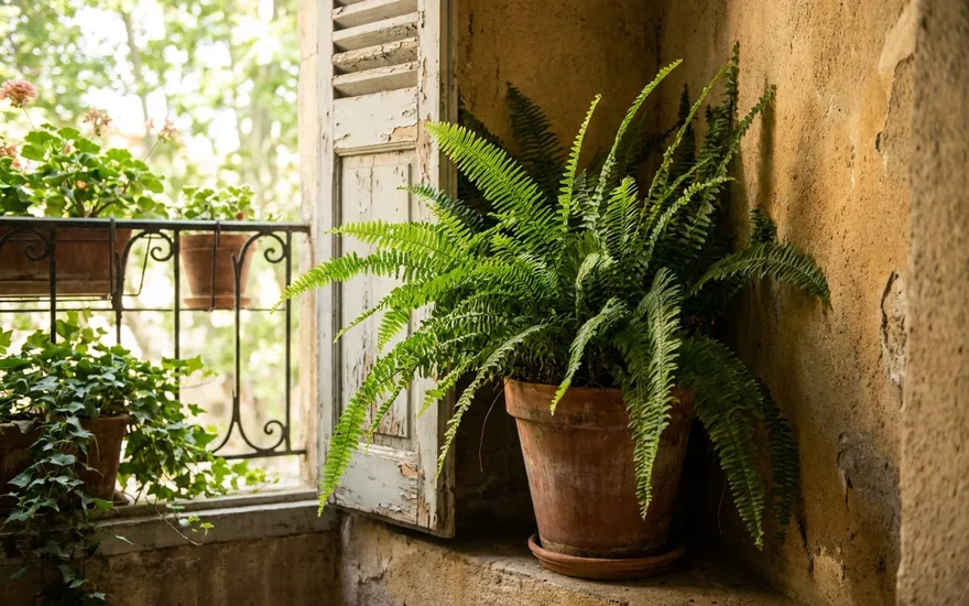 Fougère sur balcon : verdir les coins ombragés avec un feuillage élégant