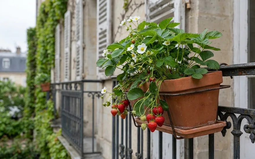 Fraisiers sur balcon : cultiver ses fraises en pot du printemps à l'automne