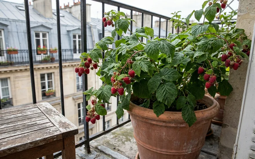 Framboisier sur balcon : récolter ses framboises en pot, même sans jardin