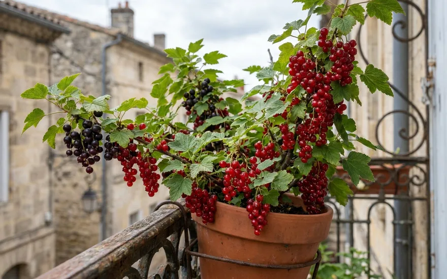 Groseillier et cassissier sur balcon : des petits fruits faciles en pot