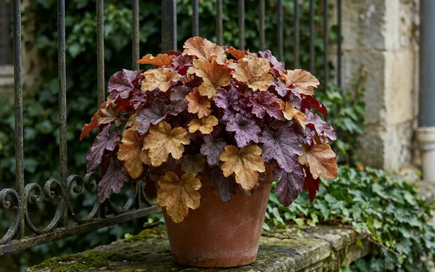Heuchère sur balcon : un feuillage coloré toute l'année à la mi-ombre