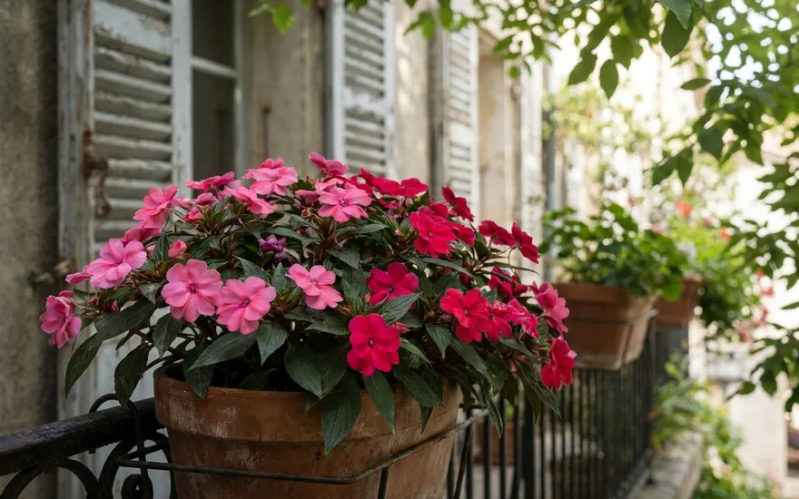 Impatiens sur balcon : la reine des fleurs d'ombre, généreuse tout l'été
