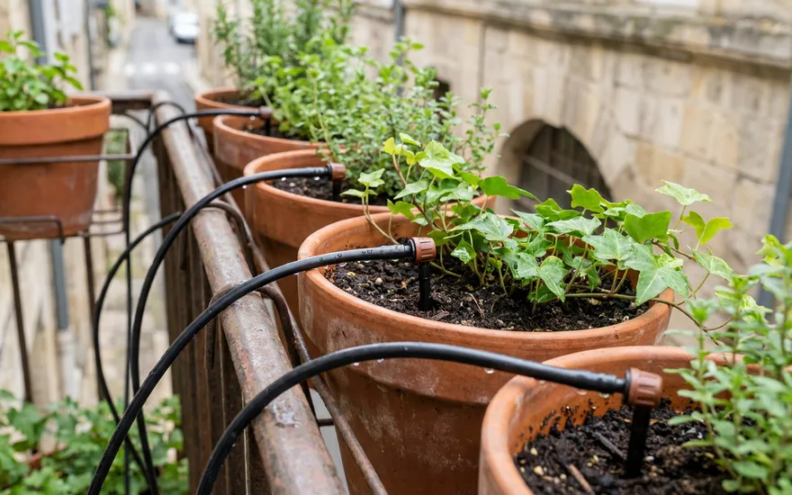 Installer un goutte-à-goutte sur son balcon : arrosage automatique et plantes sereines