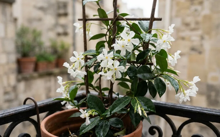 Jasmin sur balcon : cultiver cette grimpante parfumée en pot