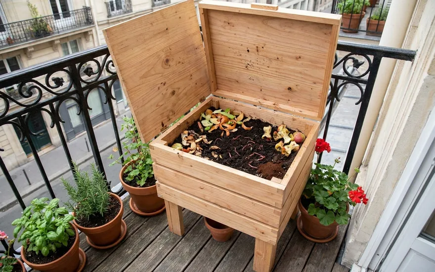 Lombricomposteur sur balcon : fabriquer son compost en appartement
