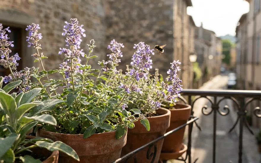 Népéta (herbe à chat) sur balcon : une vivace facile, mellifère et increvable