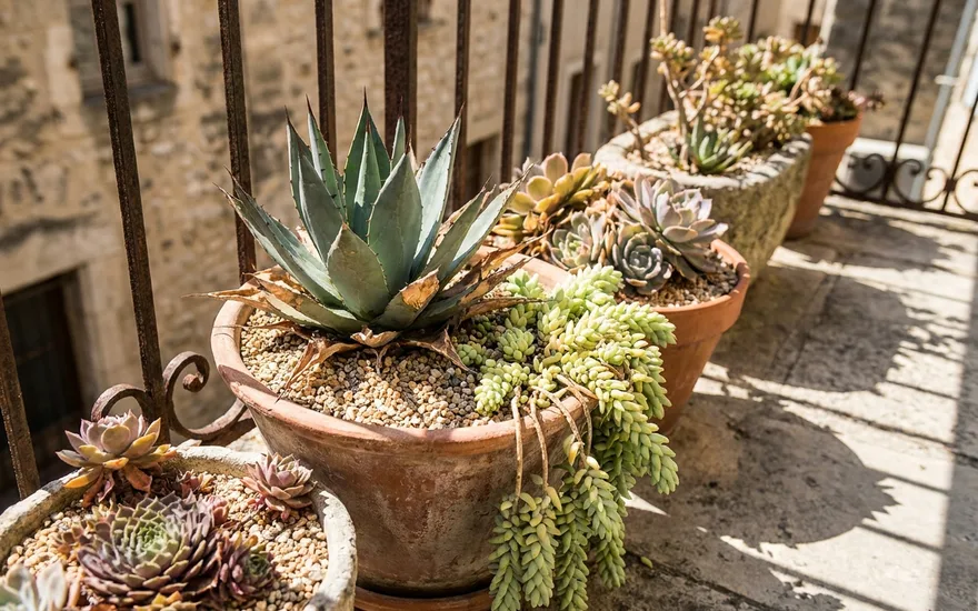 Plantes balcon plein soleil sans arrosage : le guide complet 2026