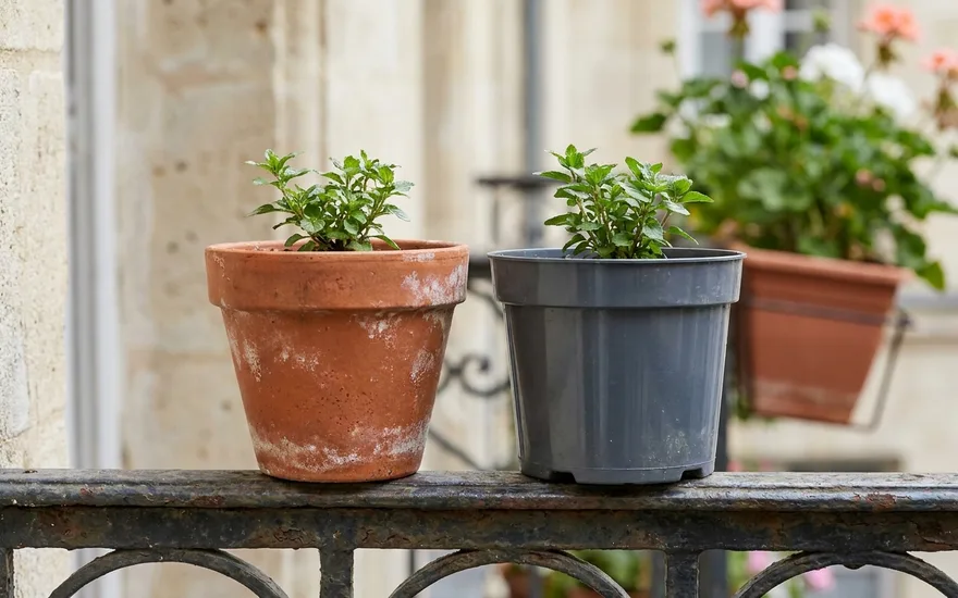 Pot en terre cuite ou en plastique pour le balcon : lequel choisir ?
