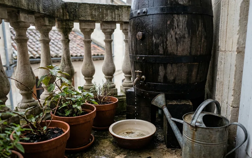 Récupérer l'eau de pluie sur un balcon : économiser l'eau et mieux arroser ses plantes