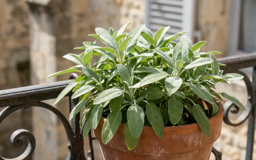 Sauge sur balcon : cultiver cette aromatique méditerranéenne en pot