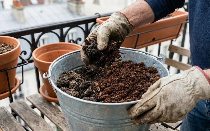 Réutiliser le terreau de ses pots de balcon : économique et écologique